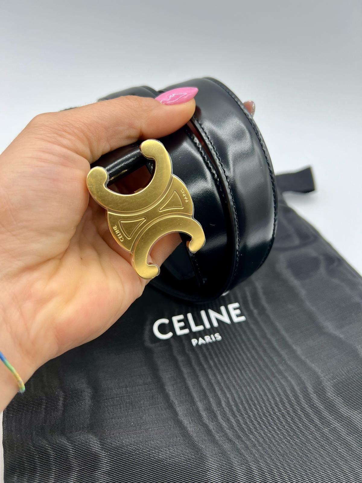 Cintura Triomphe media Celine in pelle Taurillon