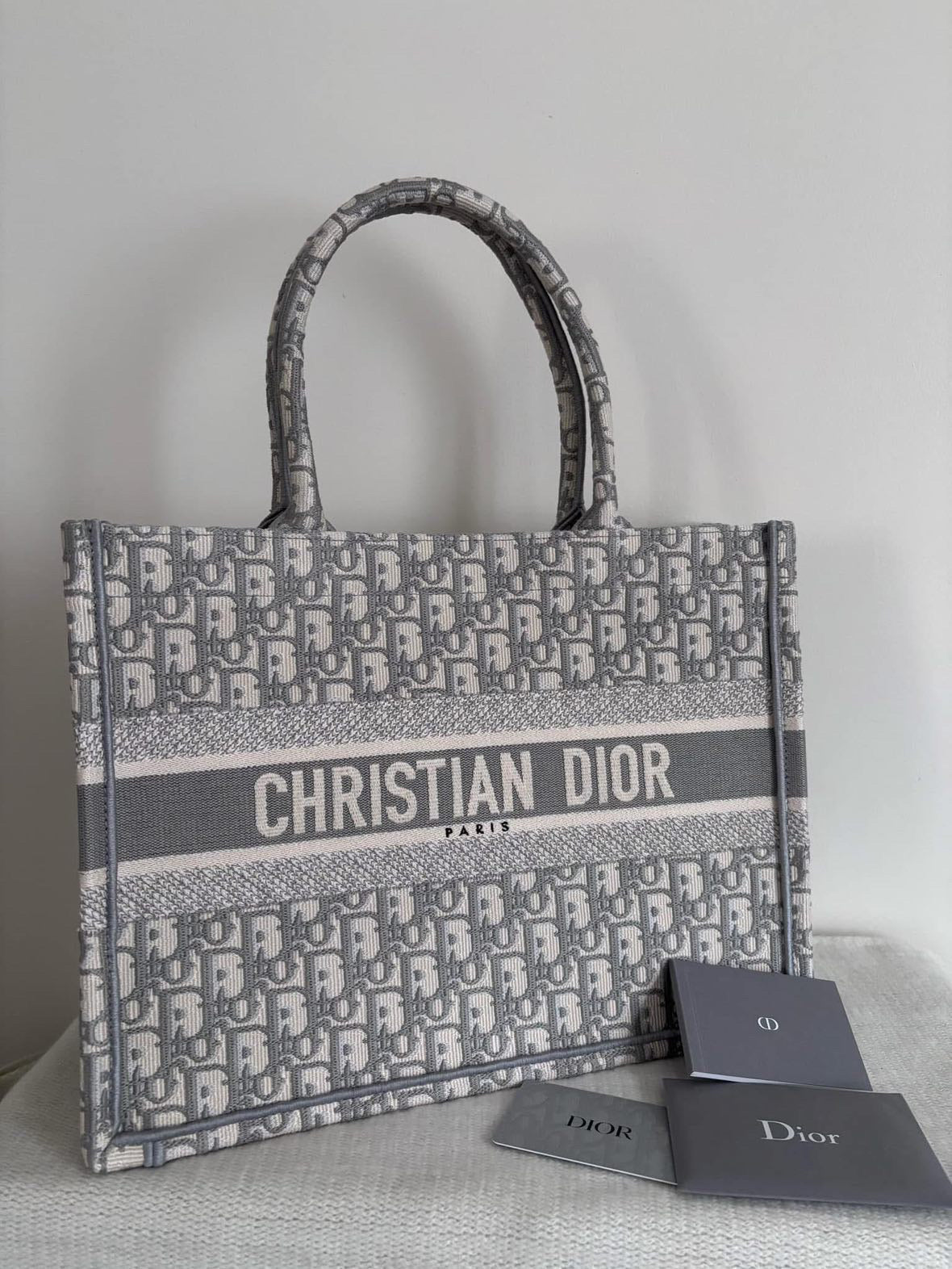 Borsa Large Dior Book Tote Grey
