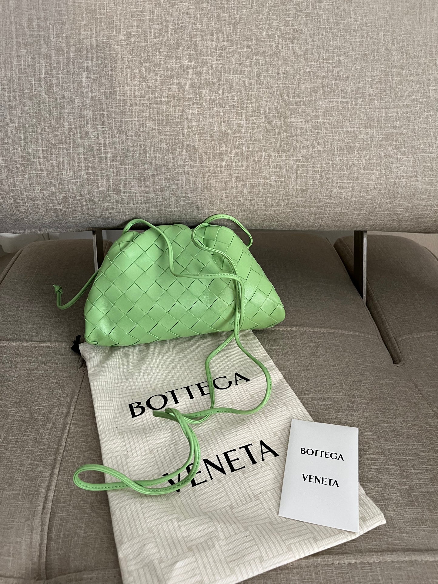 Bottega Veneta Mini Pouch Intrecciata verde lime