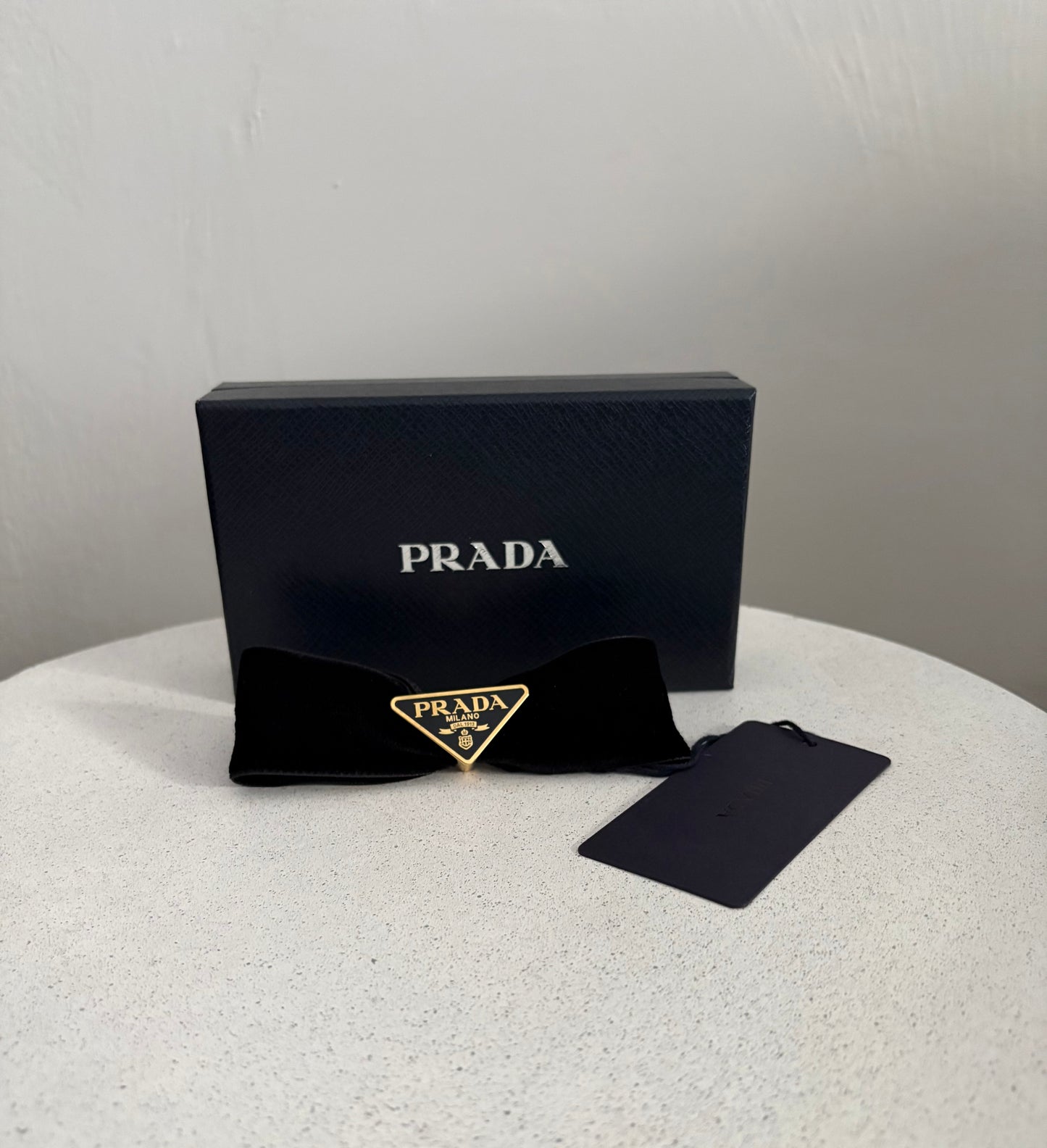 Prada fermaglio per capelli fiocco in velluto
