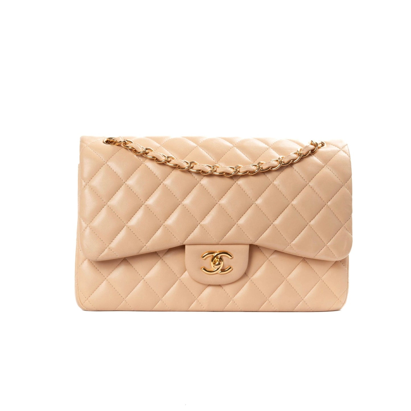 Chanel Timeless Classic 30 beige vintage in pelle trapuntata
