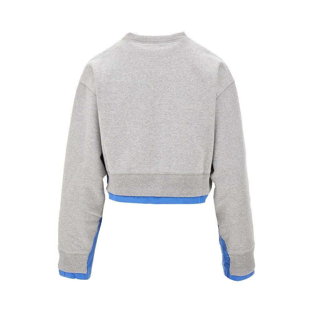 Miu Miu Logo Patch Sweatshirt Grey