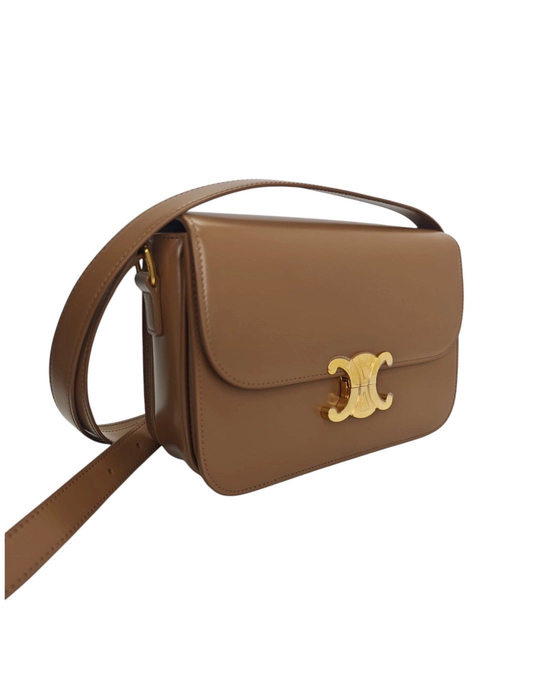 Celine Triomphe Classique Black in shiny calfskin