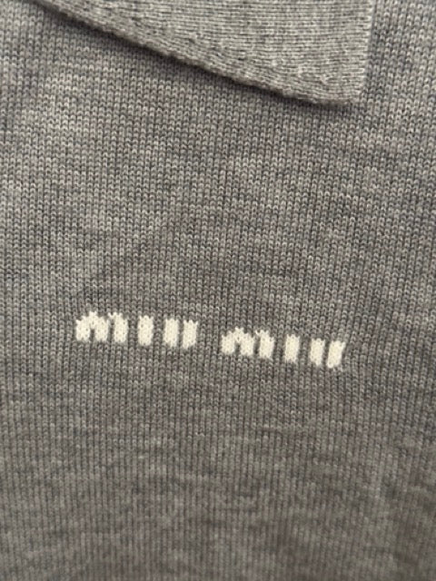 Miu Miu Polo in Lana Vergine Grigio