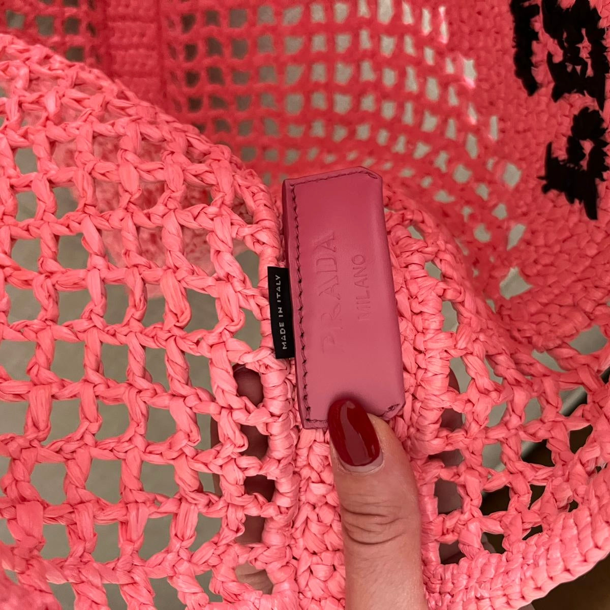 Prada, tote bag in rafia