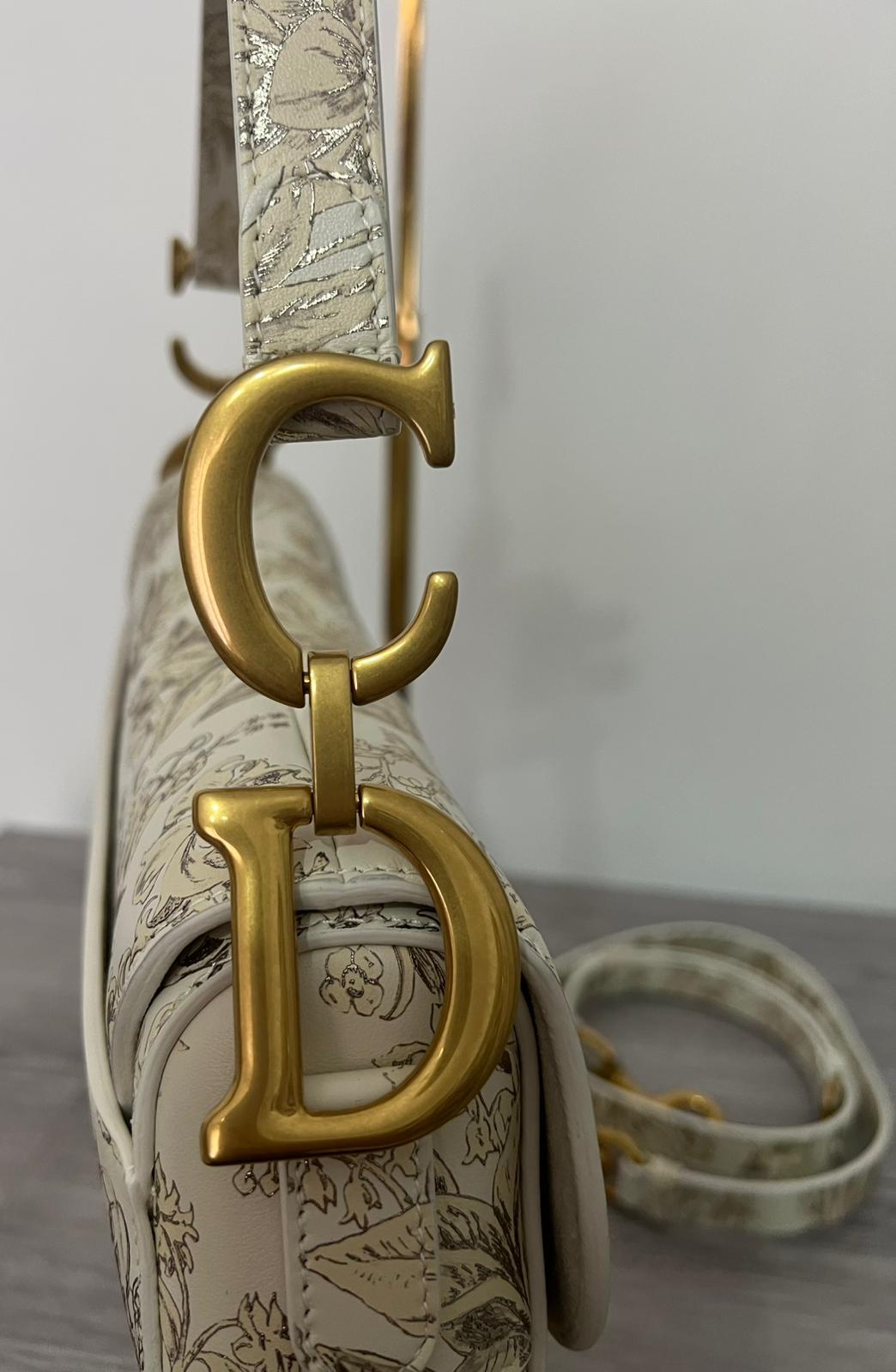 Dior Borsa a Tracolla Saddle con motivo fiori