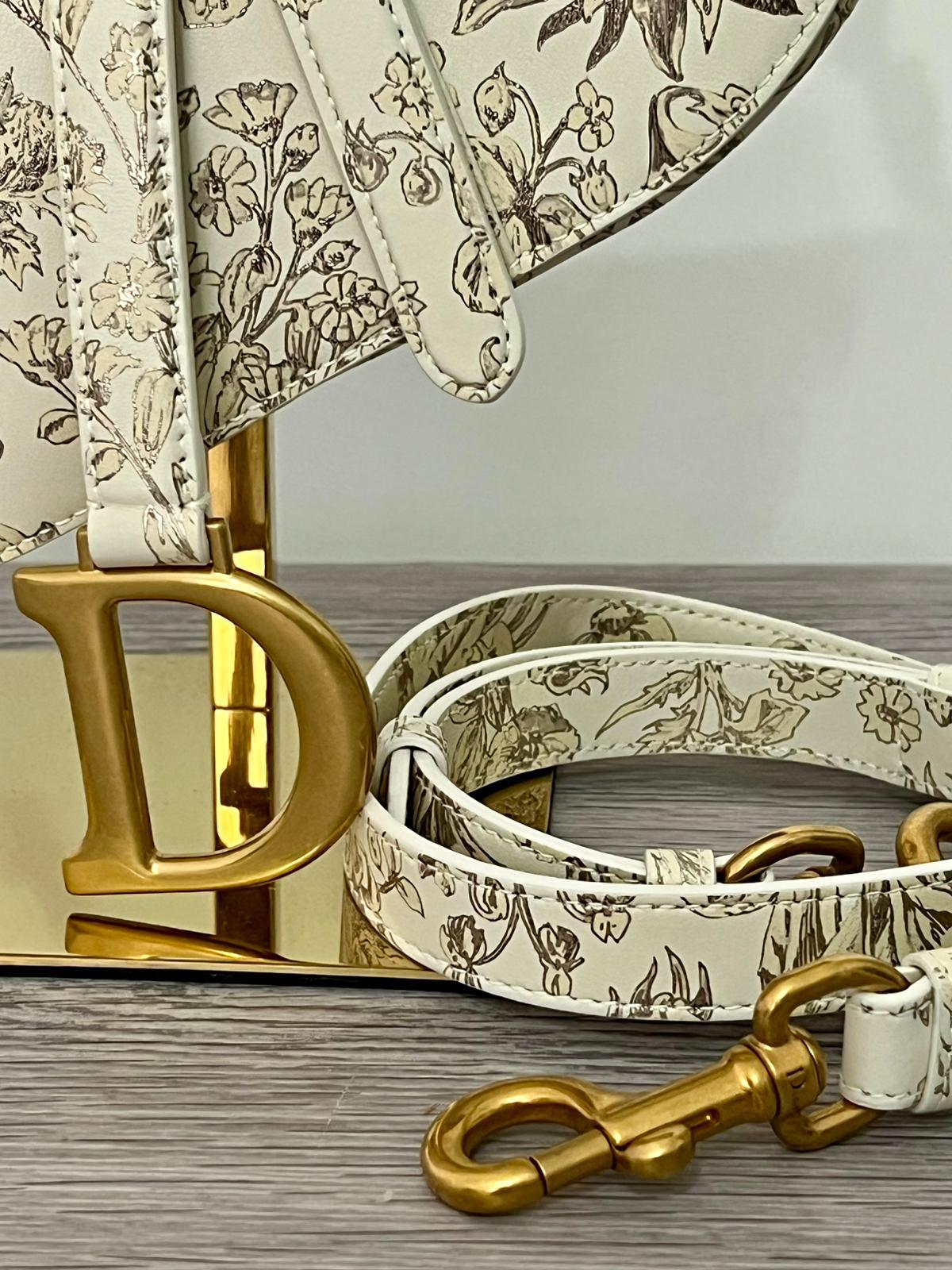 Dior Borsa a Tracolla Saddle con motivo fiori