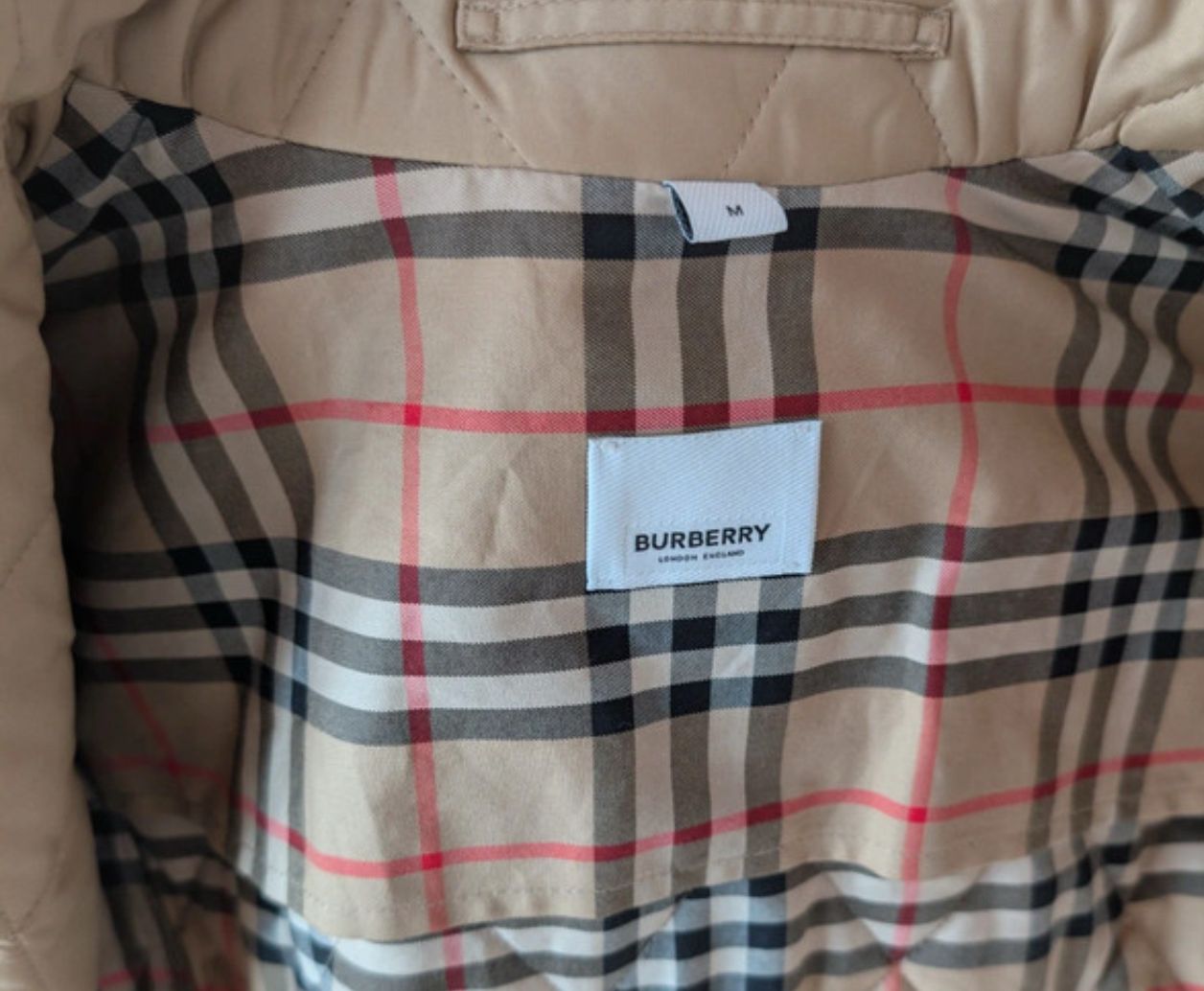 Burberry Beige Quilted Trench Coat