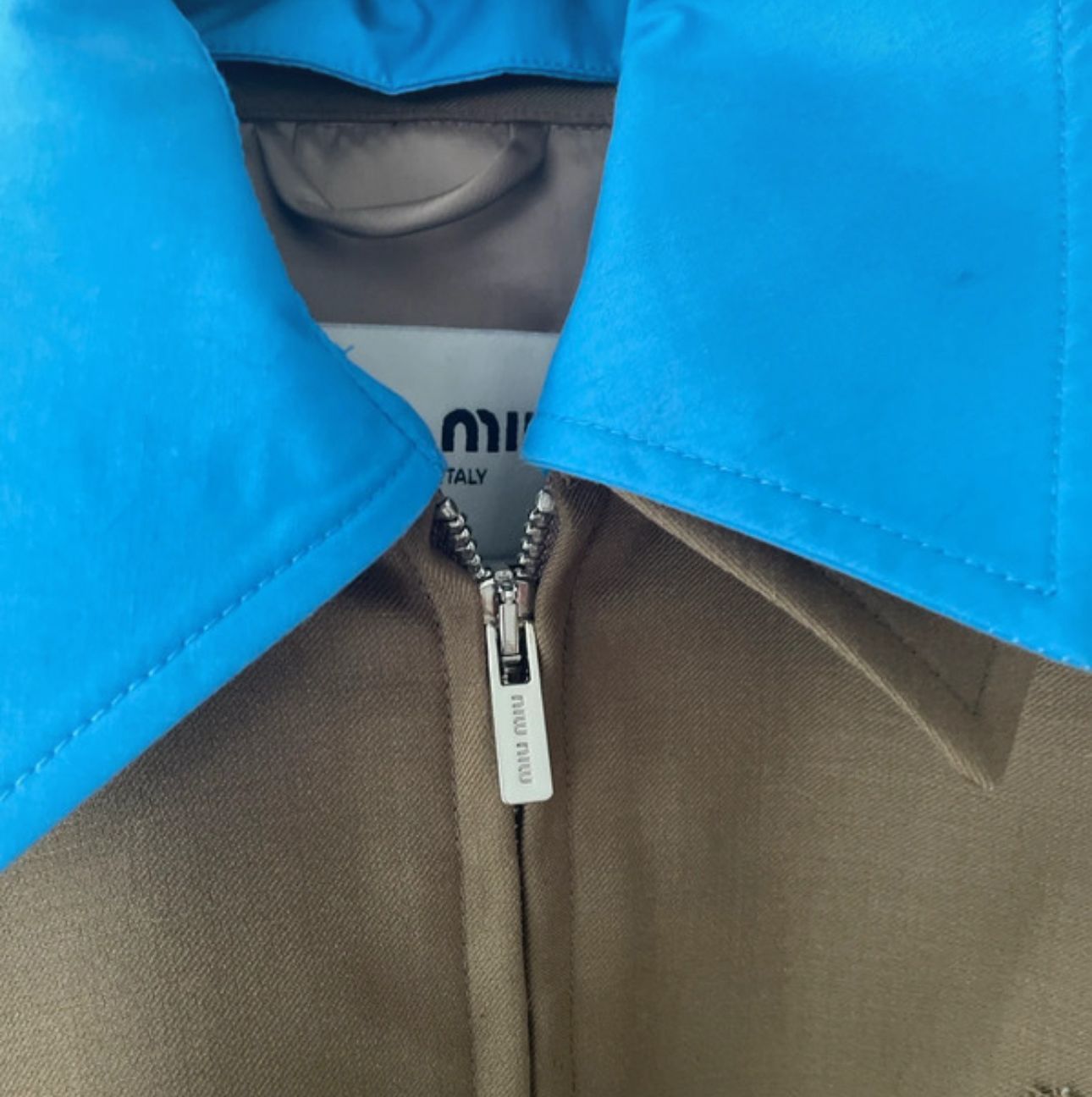 Miu Miu - Gabardine Blouson with Poplin Collar