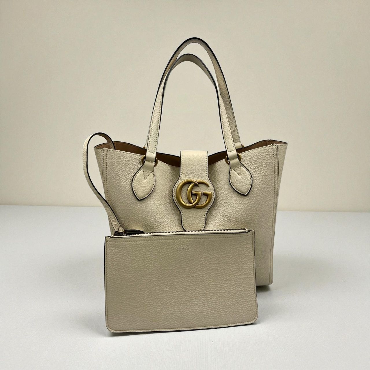 Gucci Ivory GG Dahlia Tote Bag