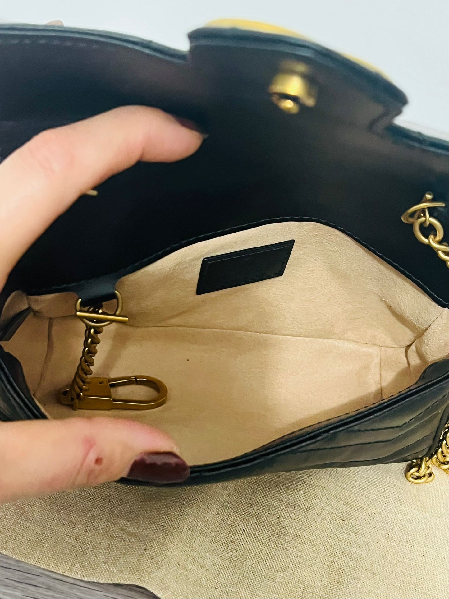 Gucci GG Mini Marmont Borsa a Spalla - Nero