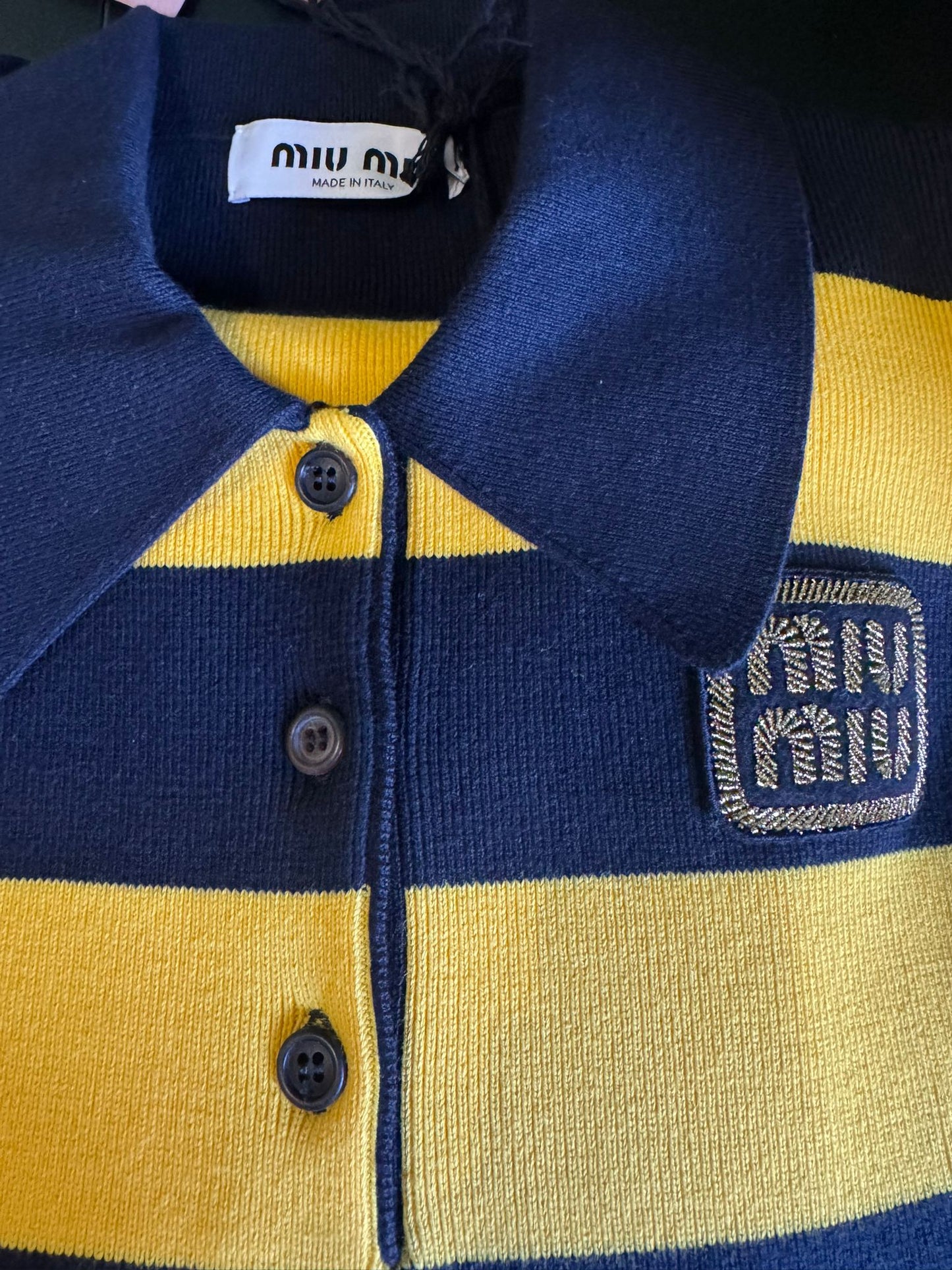 Miu Miu polo a Righe in Maglia