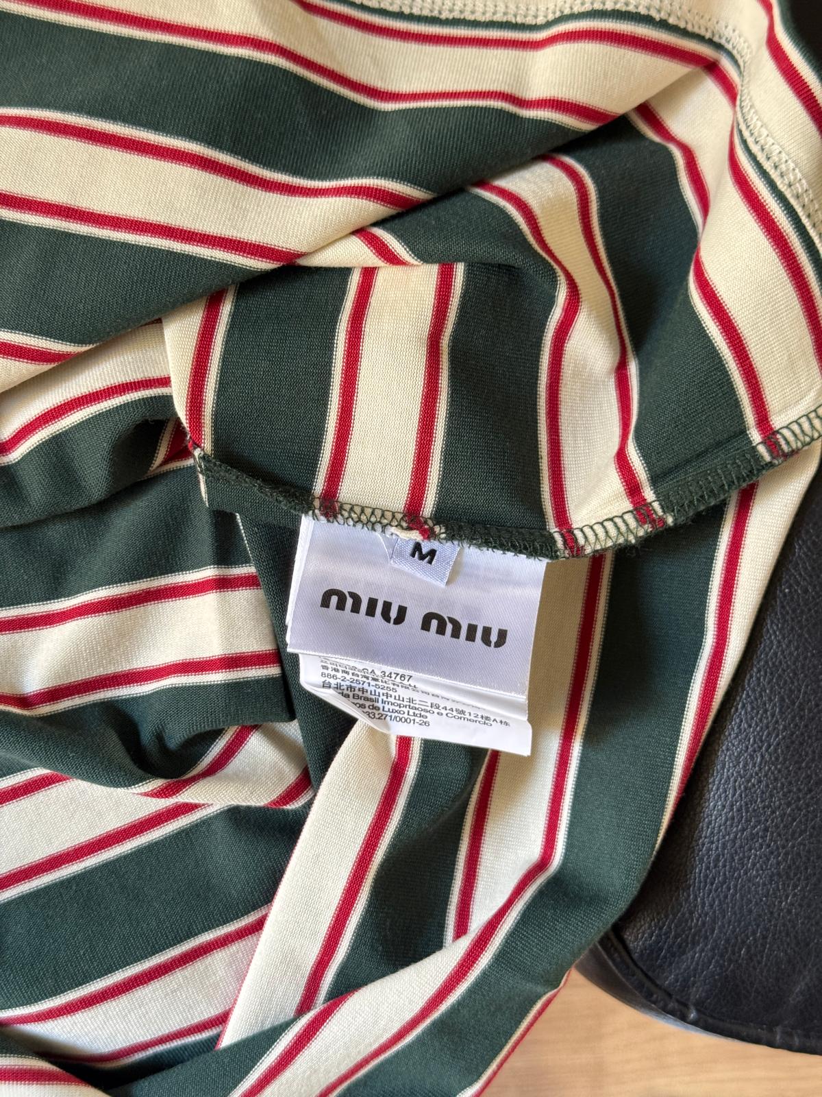 Miu Miu T shirt a righe manica lunga