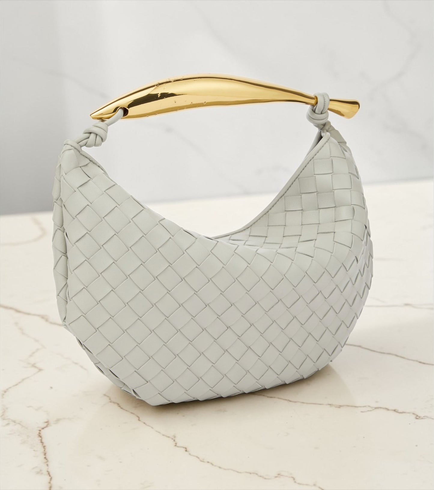 Bottega Veneta Sardine in pelle intrecciata grigia