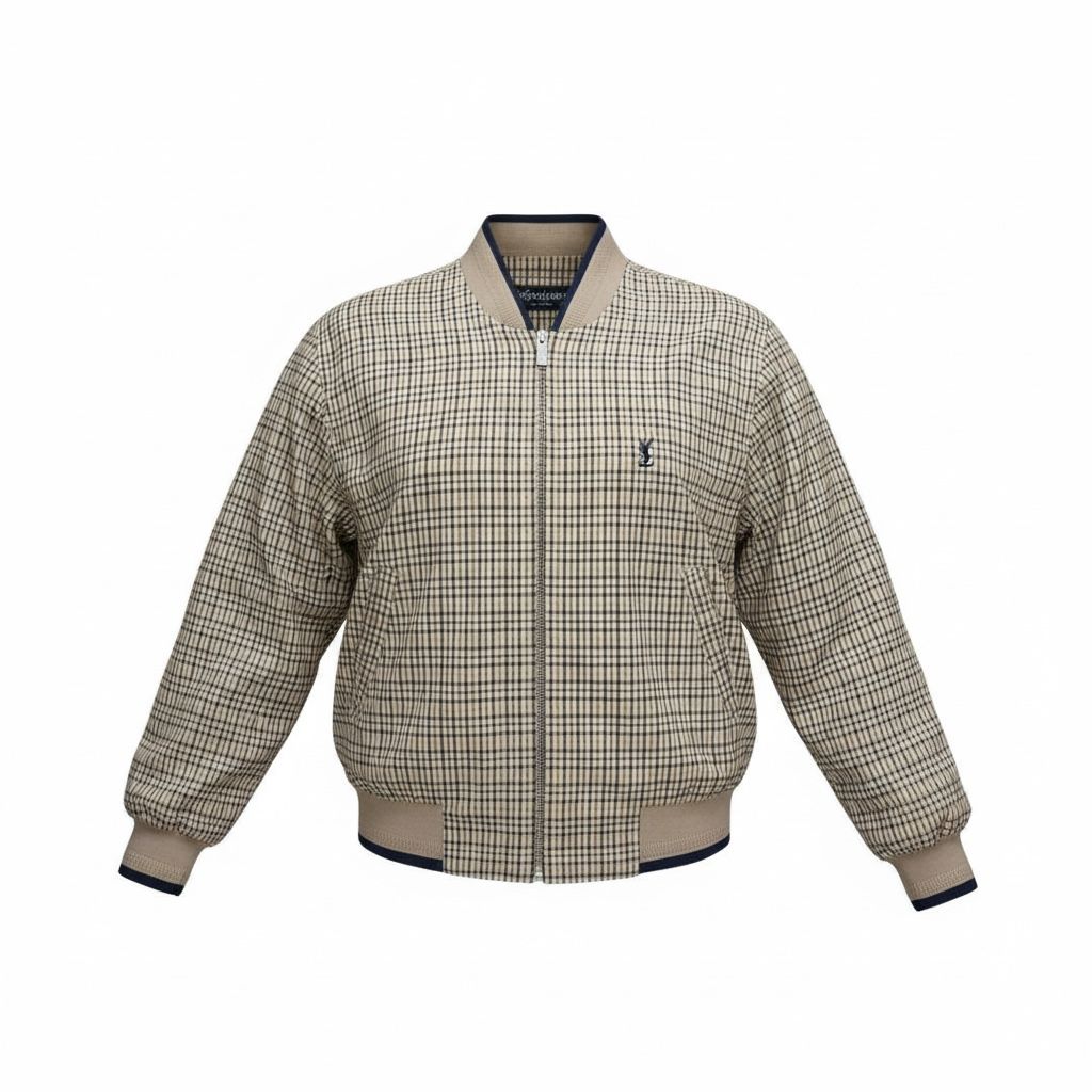 Saint Laurent Giacca Bomber a Quadri