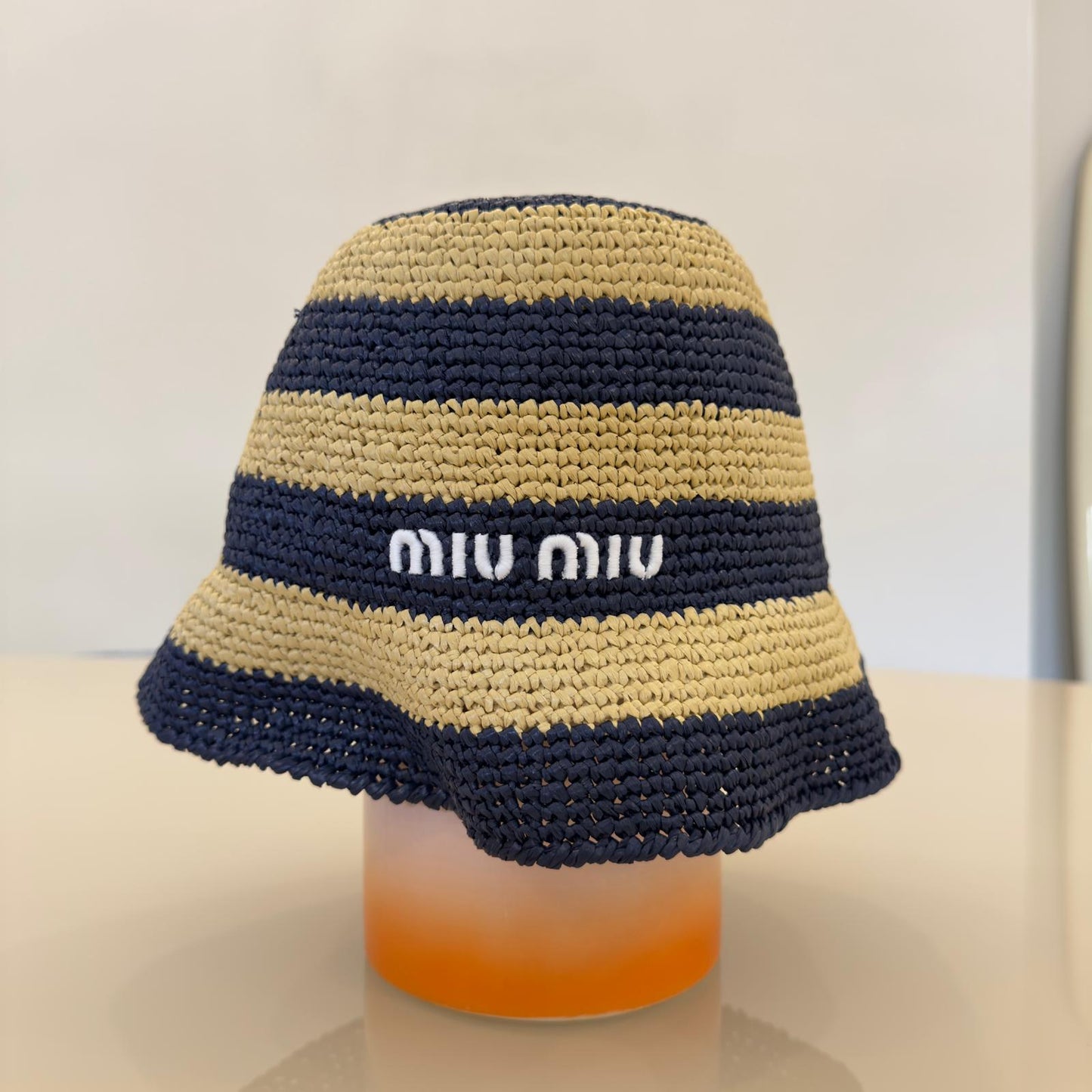 Miu Miu Cappello Bucket all'Uncinetto a Righe