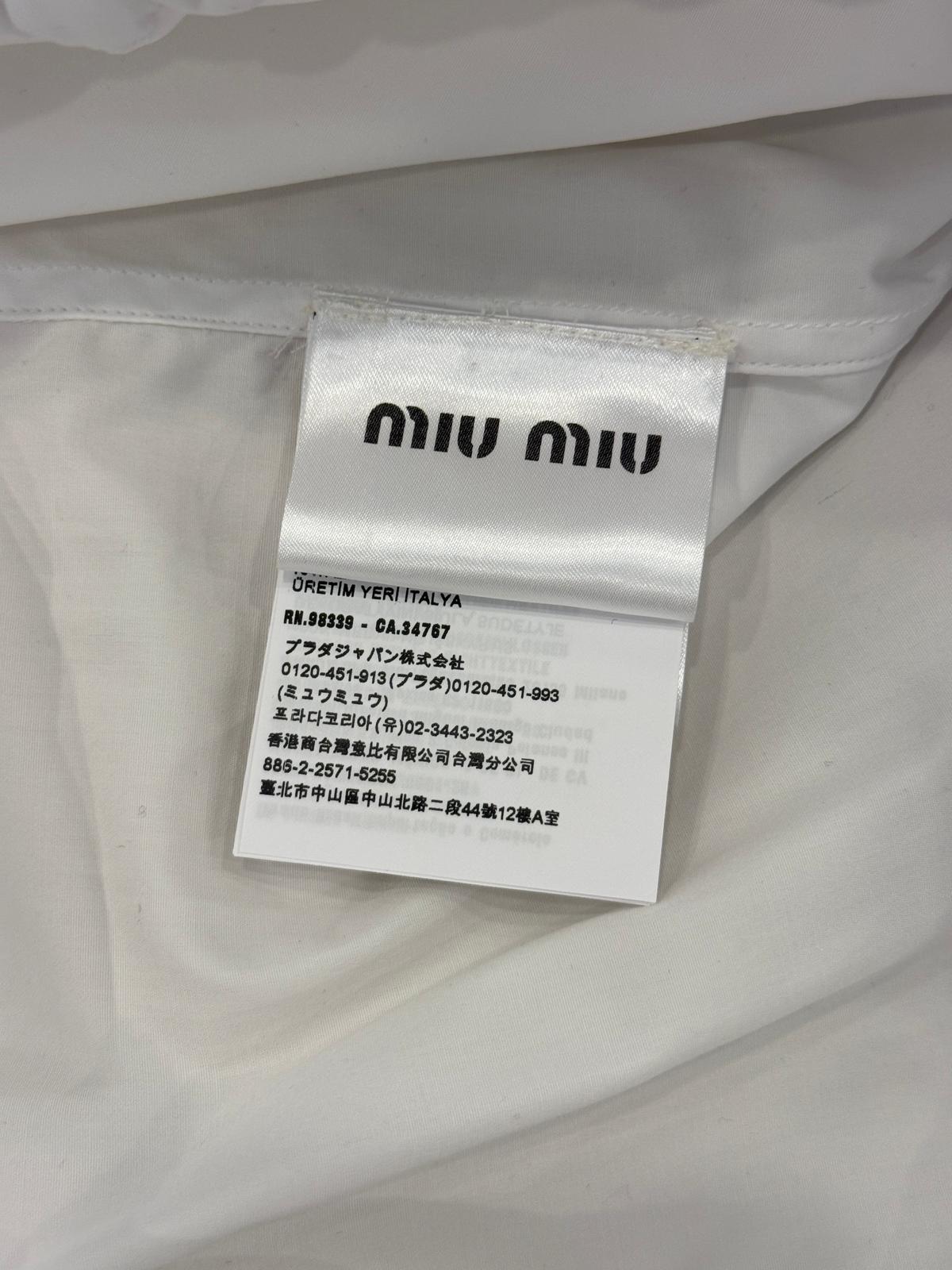 Miu Miu Abito Chemisier in Cotone Bianco