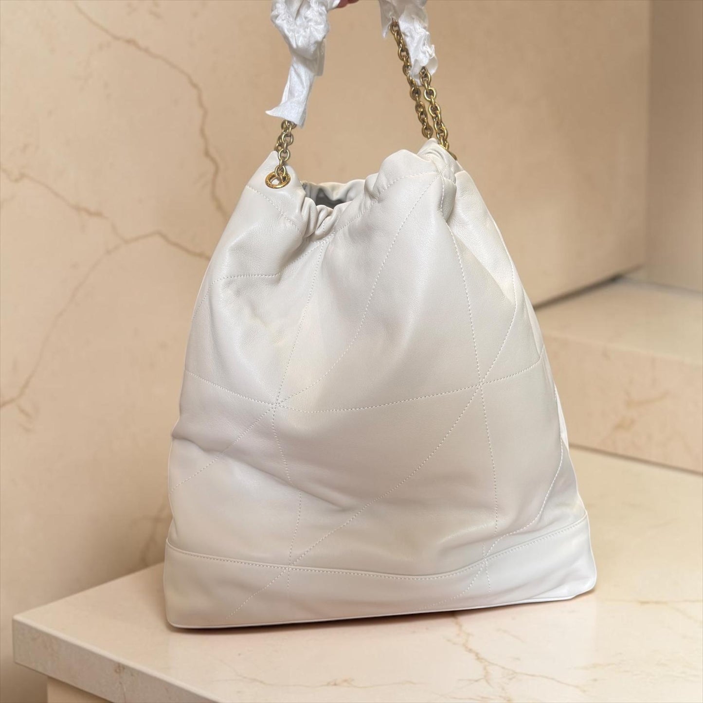 Saint Laurent Jamie Pochon - Pelle di Agnello Avorio