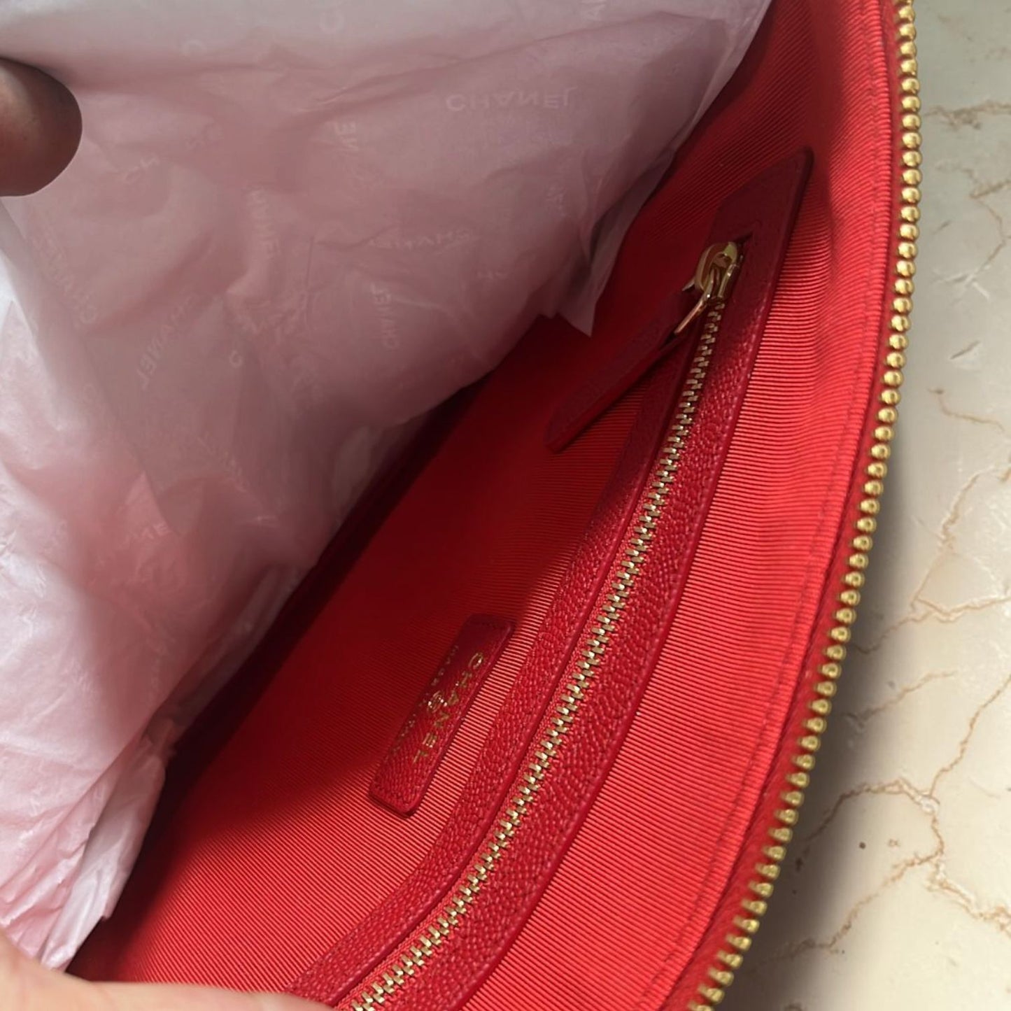 Chanel pochette di colore rosso