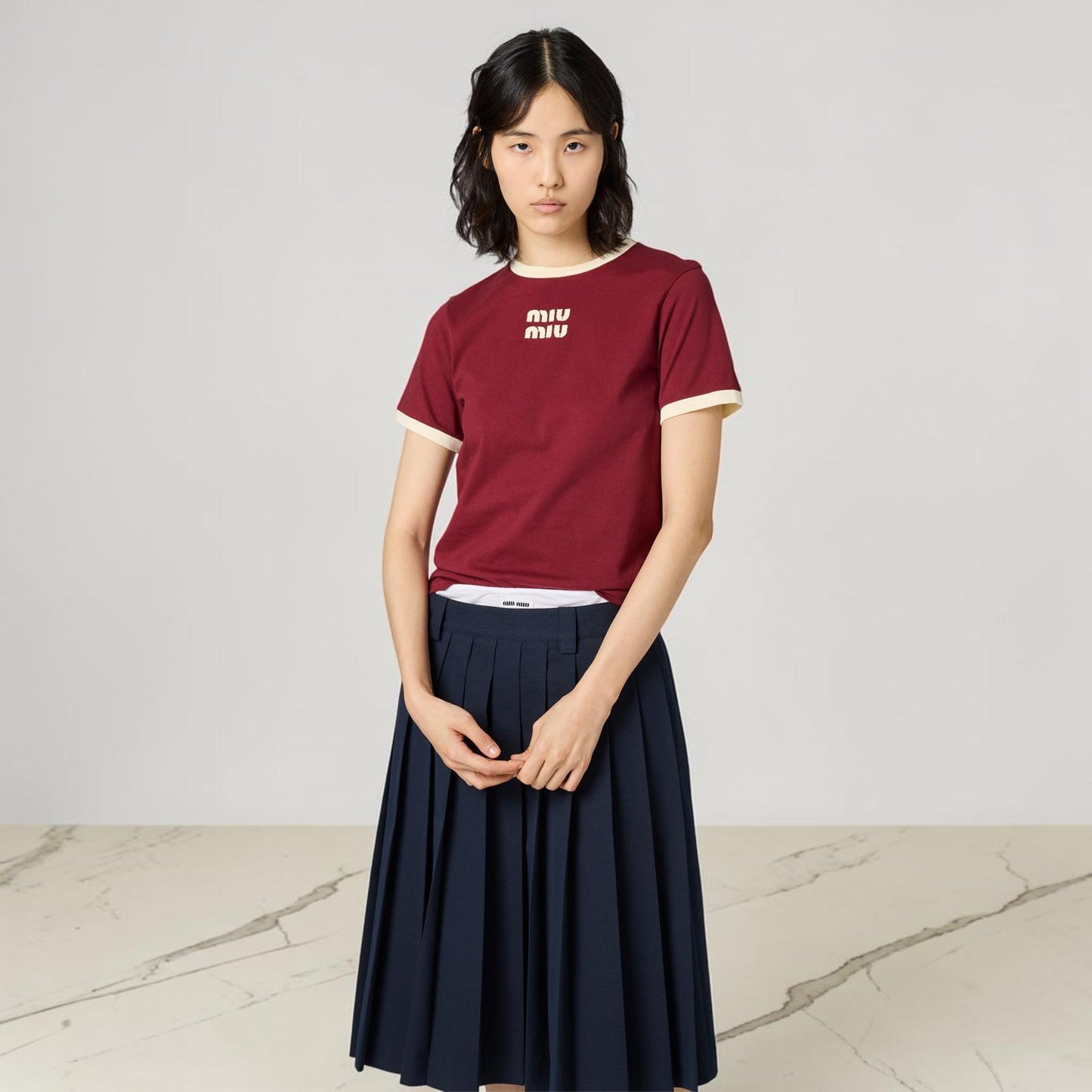 Miu Miu T-shirt bordeaux