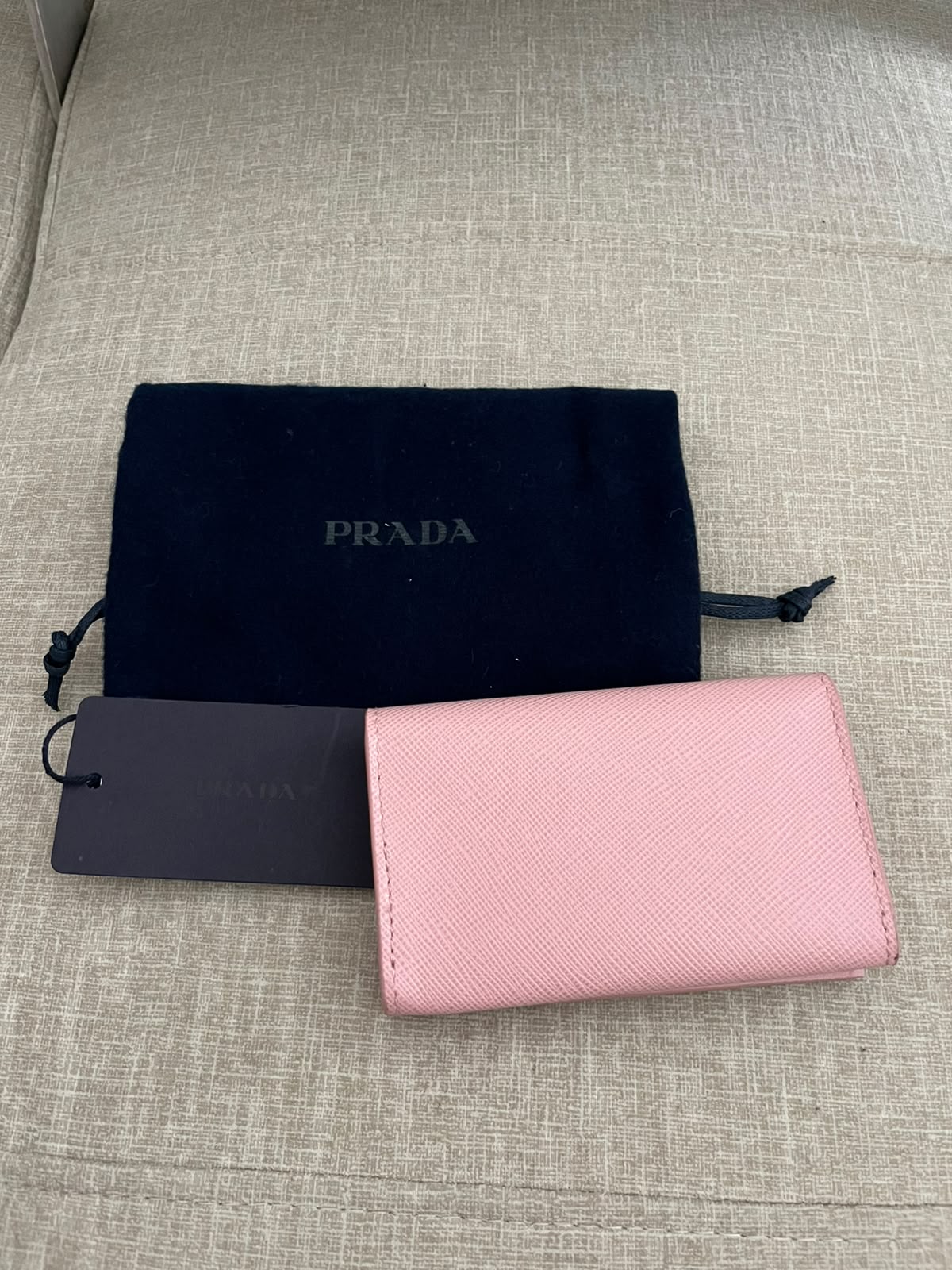 Prada portacarte in pelle rosa cipria