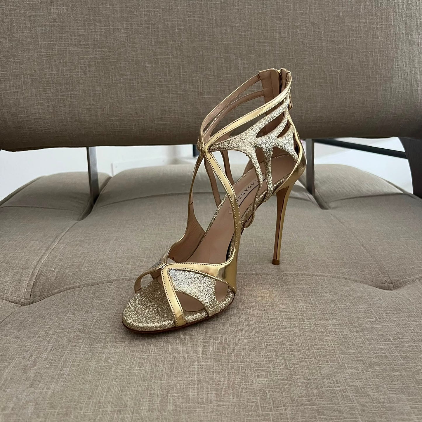 Casadei sandali con tacco a spillo color oro
