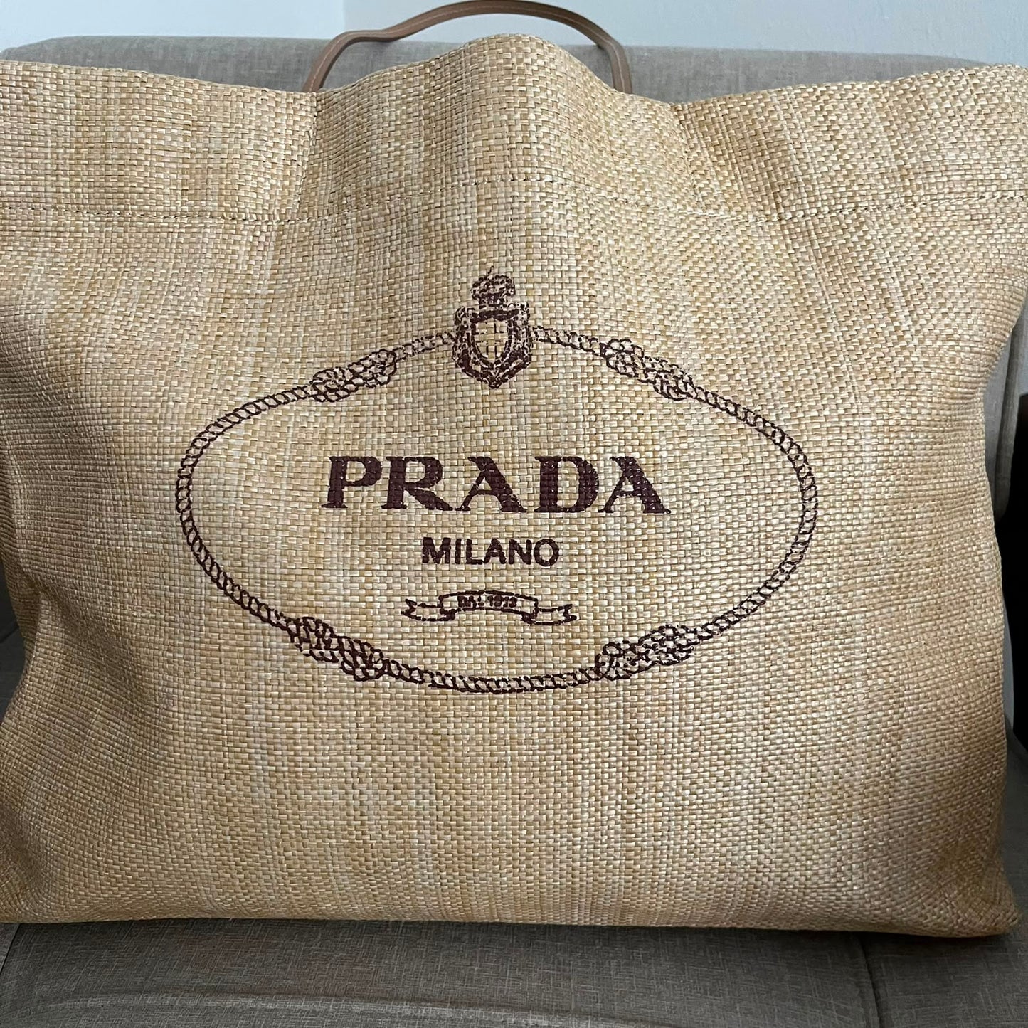 Prada Large Tote in rafia
