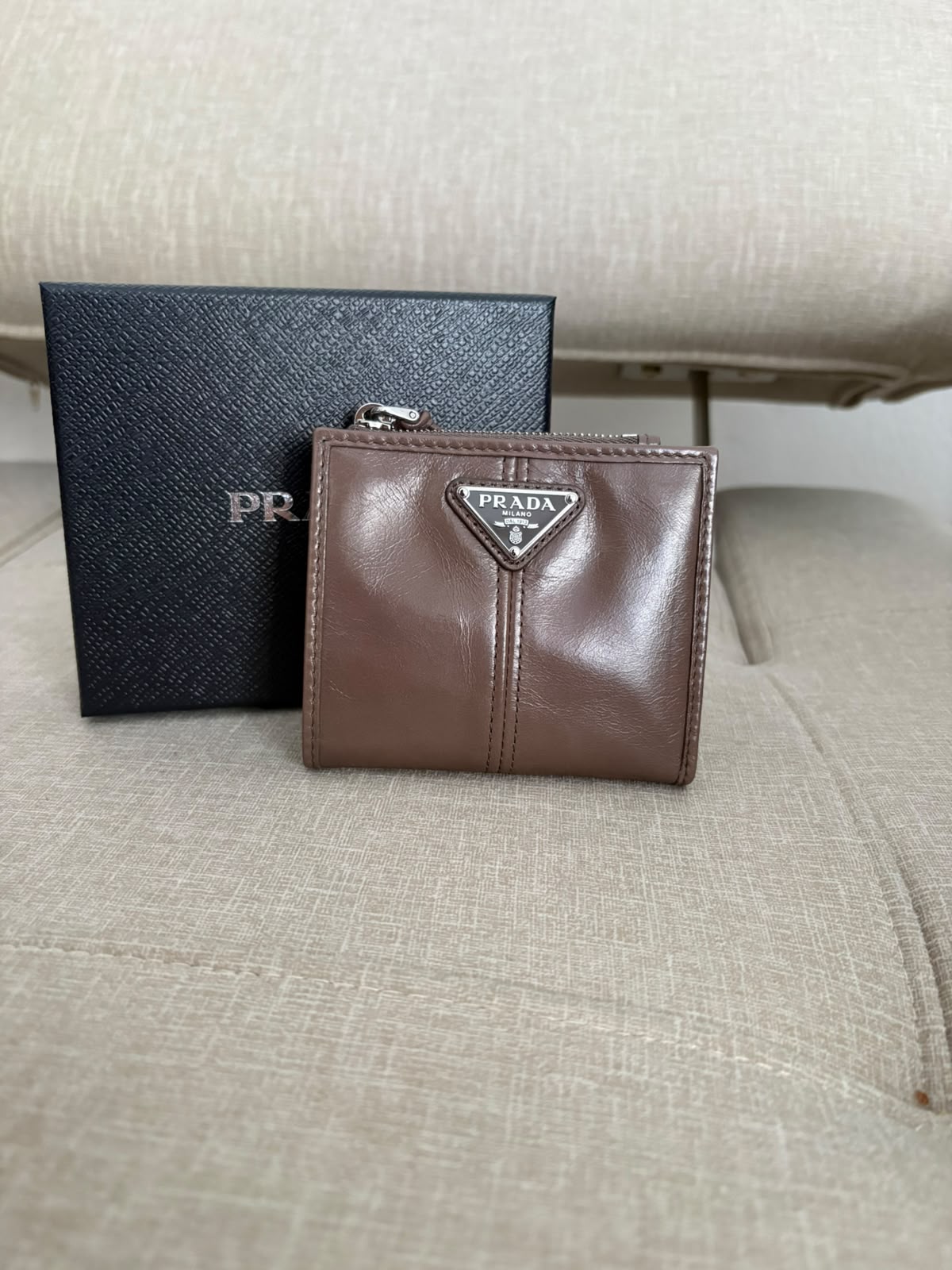 Prada portafogli in pelle - argilla