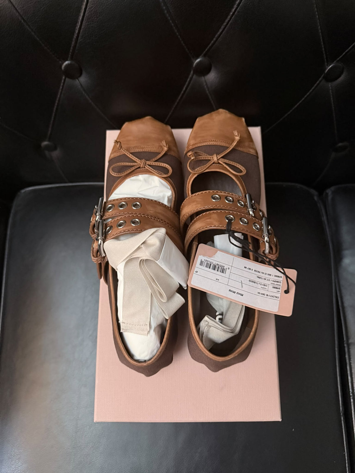 Miu miu ballerine marrone e cuoio