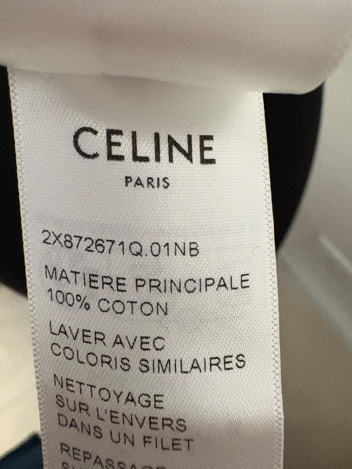 Celine T-shirt bianco e blu navy