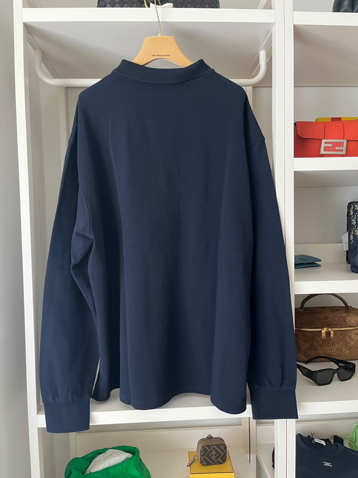Miu Miu polo a maniche lunghe in Blu Navy