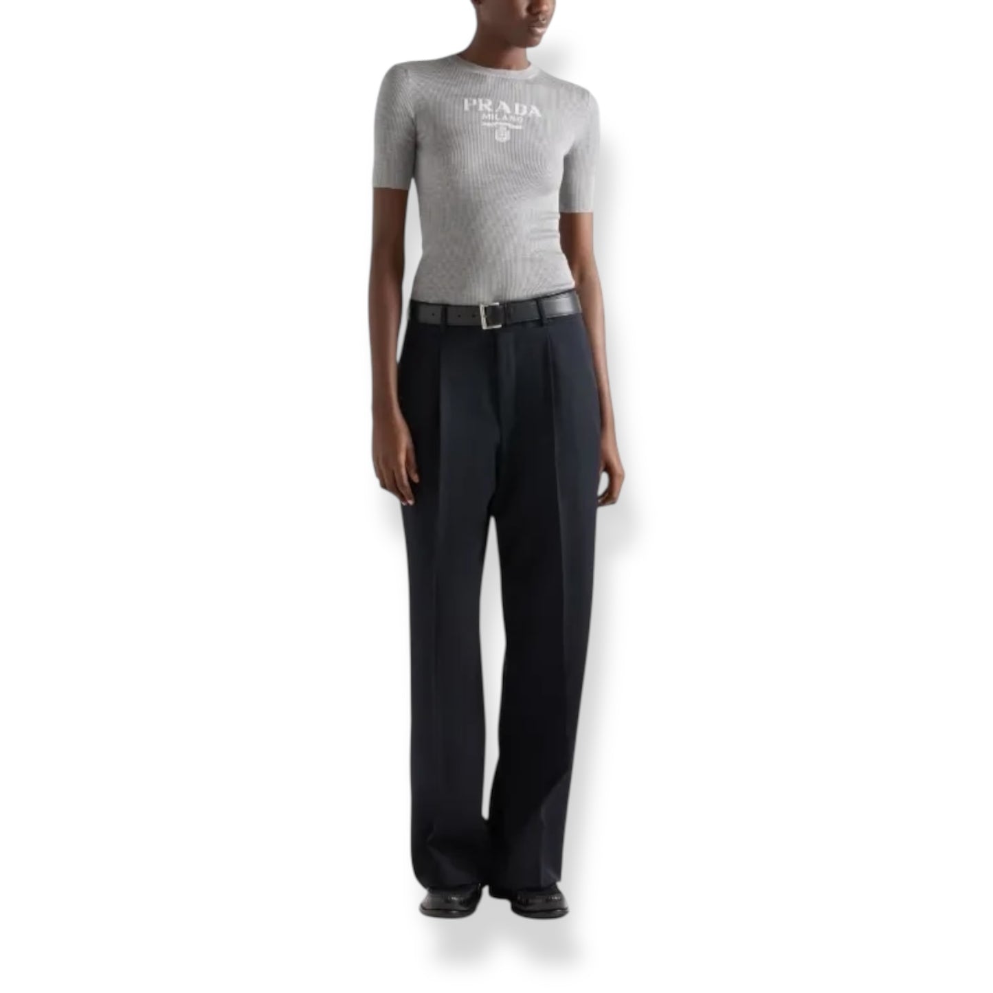 Prada T shirt lunga in maglia