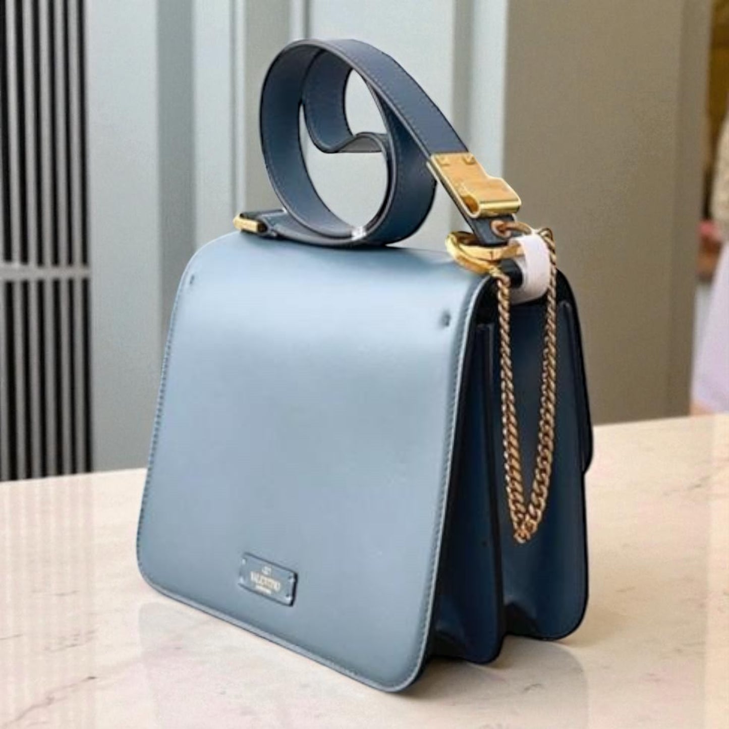 Valentino Garavani Borsa in pelle blu