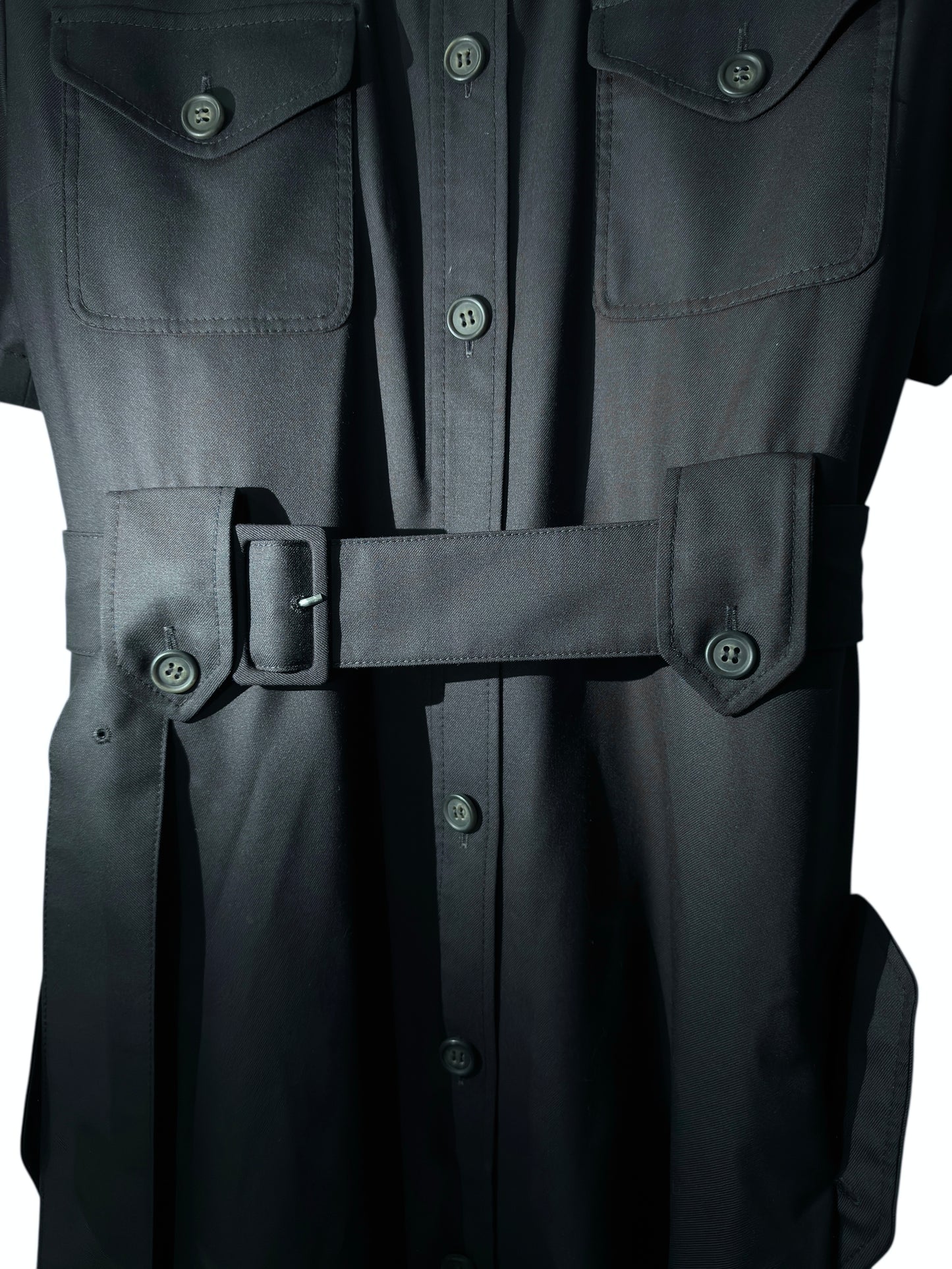 Miu Miu Abito Camicia in Tessuto Tecnico Blu Navy