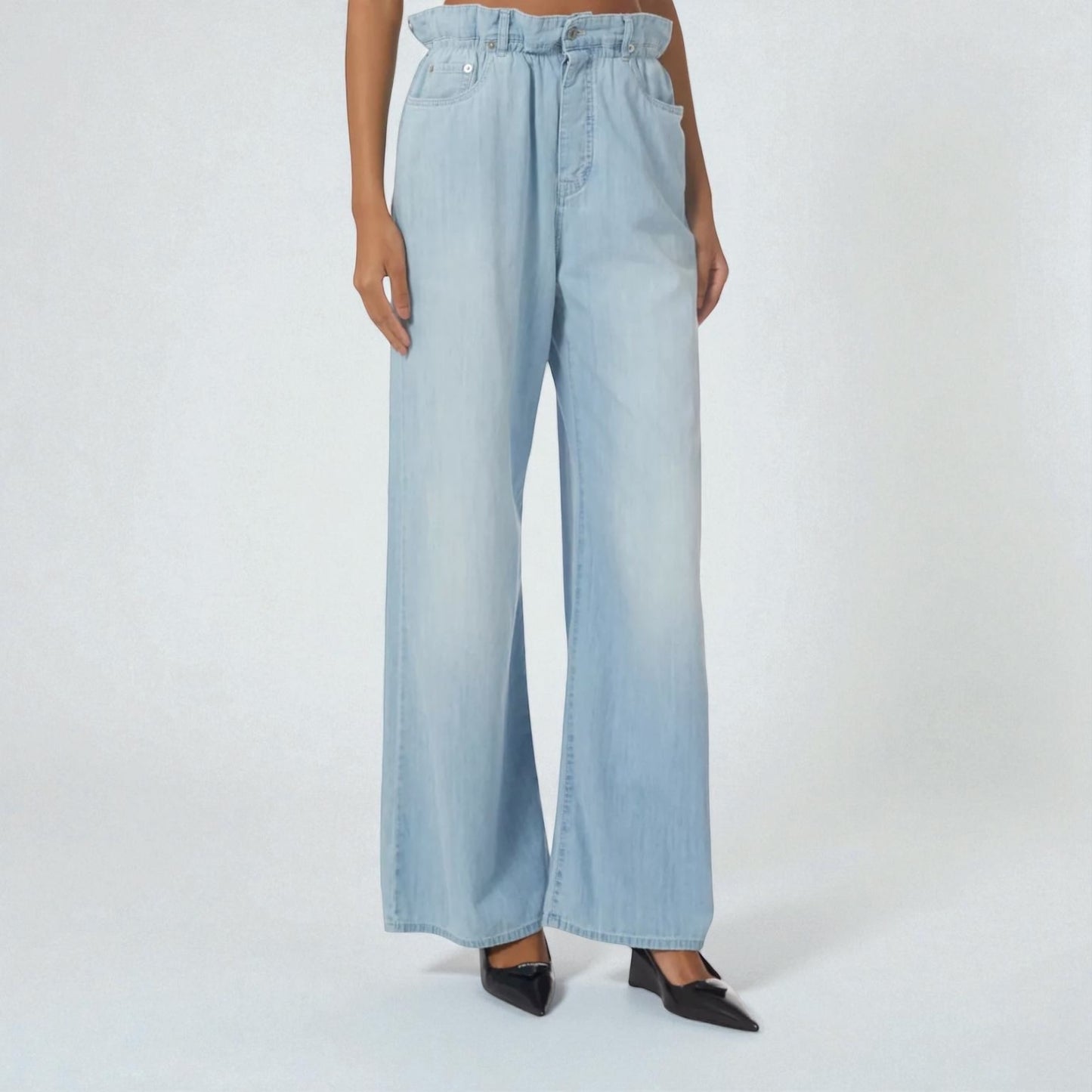 Miu Miu Jeans a gamba larga