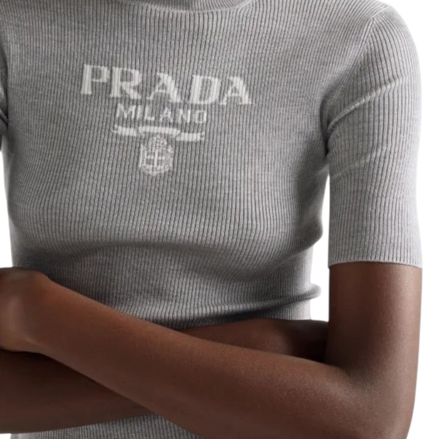 Prada T shirt lunga in maglia