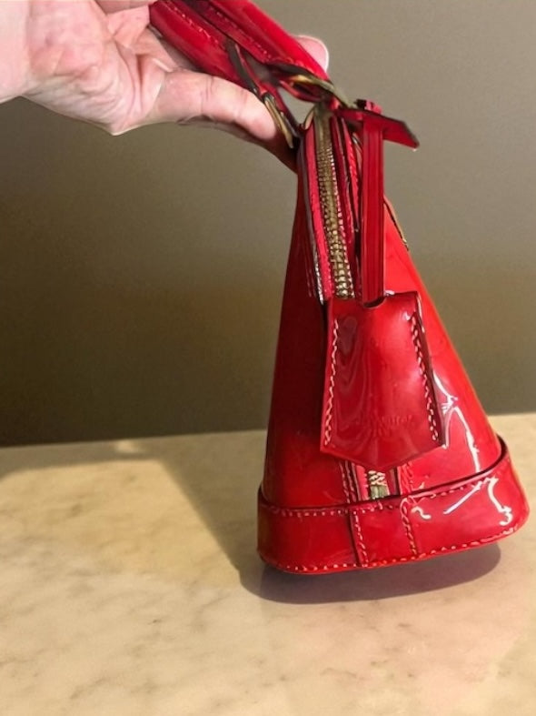 Louis Vuitton Alma BB Bag in Red Patent Leather - Small