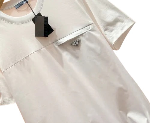 Prada T-shirt White in Nylon e Cotone