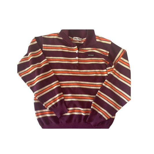 Miu Miu Polo Shirt in Burgundy Striped