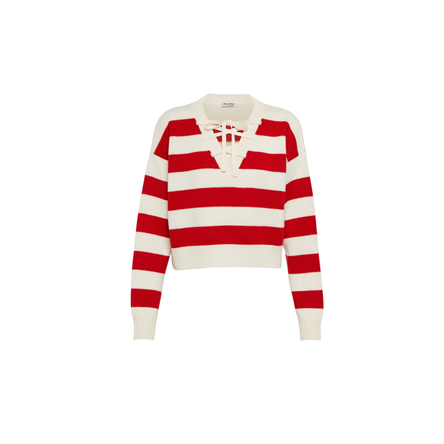 Miu Miu in White&Red striped cashmere