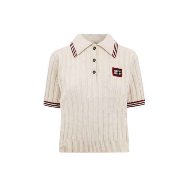 Miu Miu Ribbed Cashmere Polo
