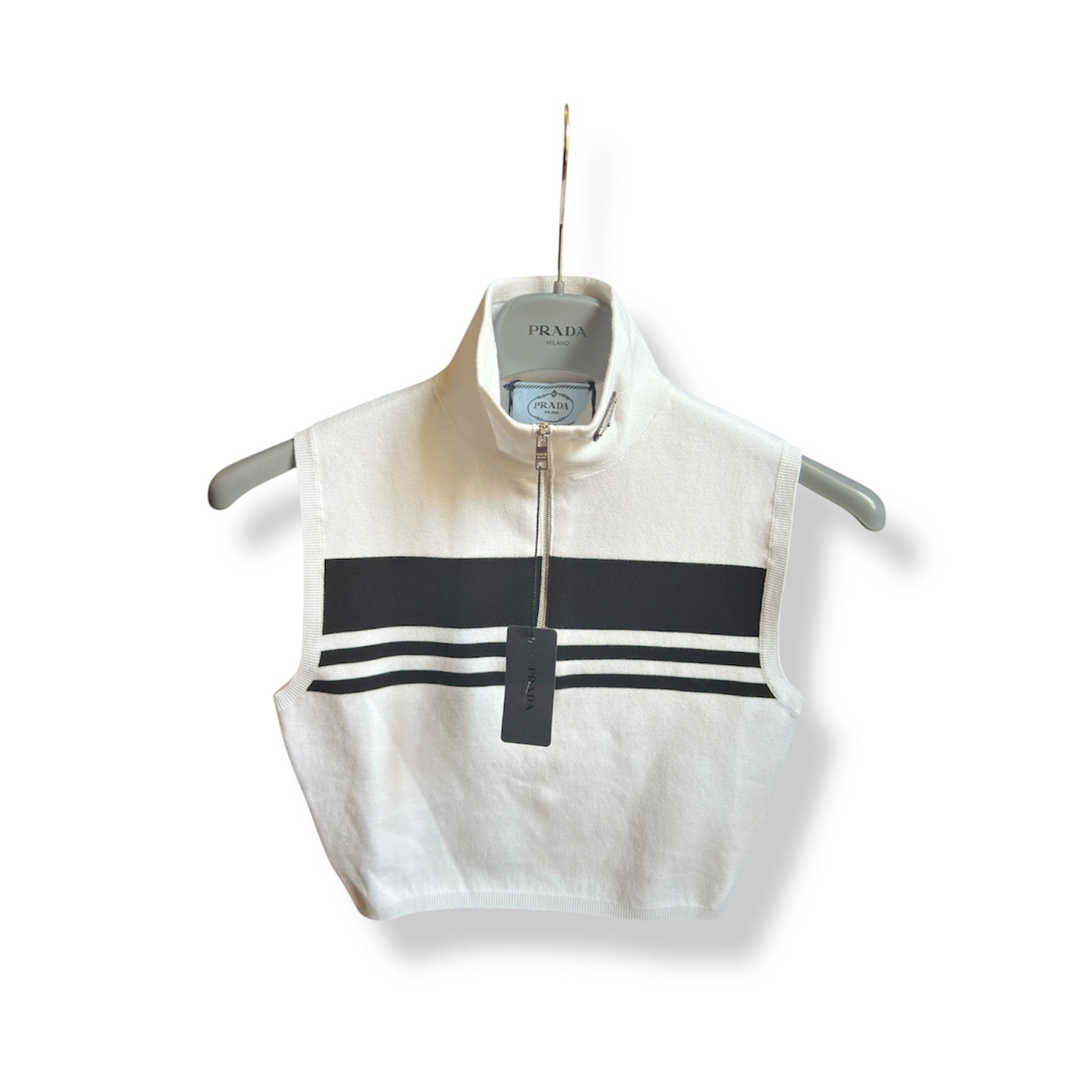 Prada Jersey Crop Top – White&Black