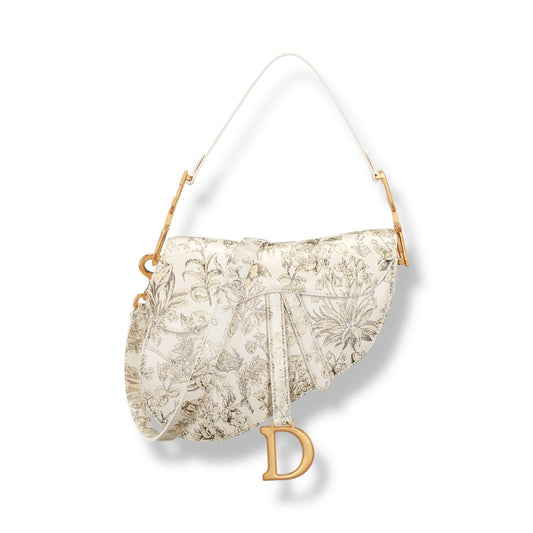 Dior Saddle Shoulder Bag with Flower Motif