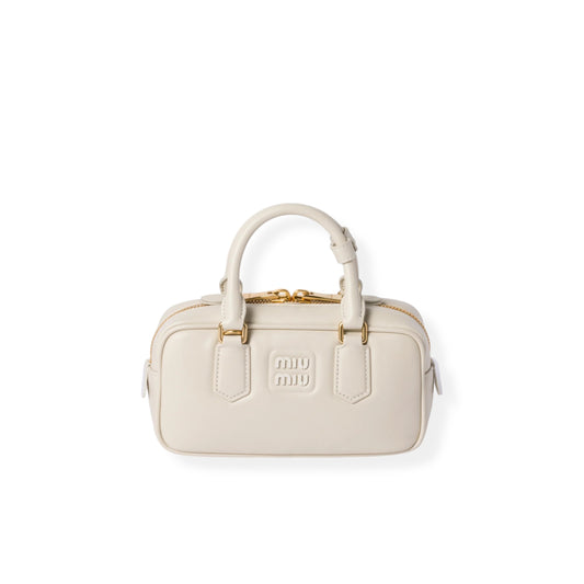 Miu Miu Arcadie Regular Bag in "Talco" Leather