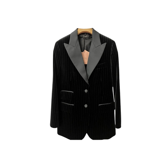 Miu Miu - Black Velvet Single-Breasted Jacket