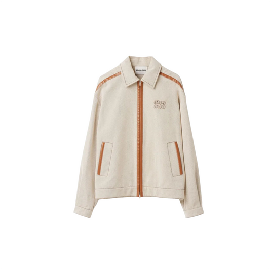Miu Miu - Beige jacquard canvas jacket