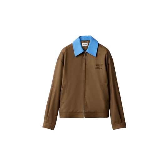 Miu Miu - Gabardine Blouson with Poplin Collar
