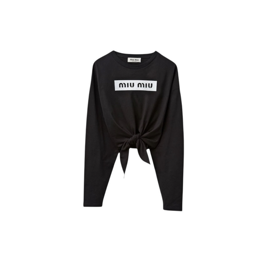 Miu Miu long sleeve Jersey T-shirt with knot