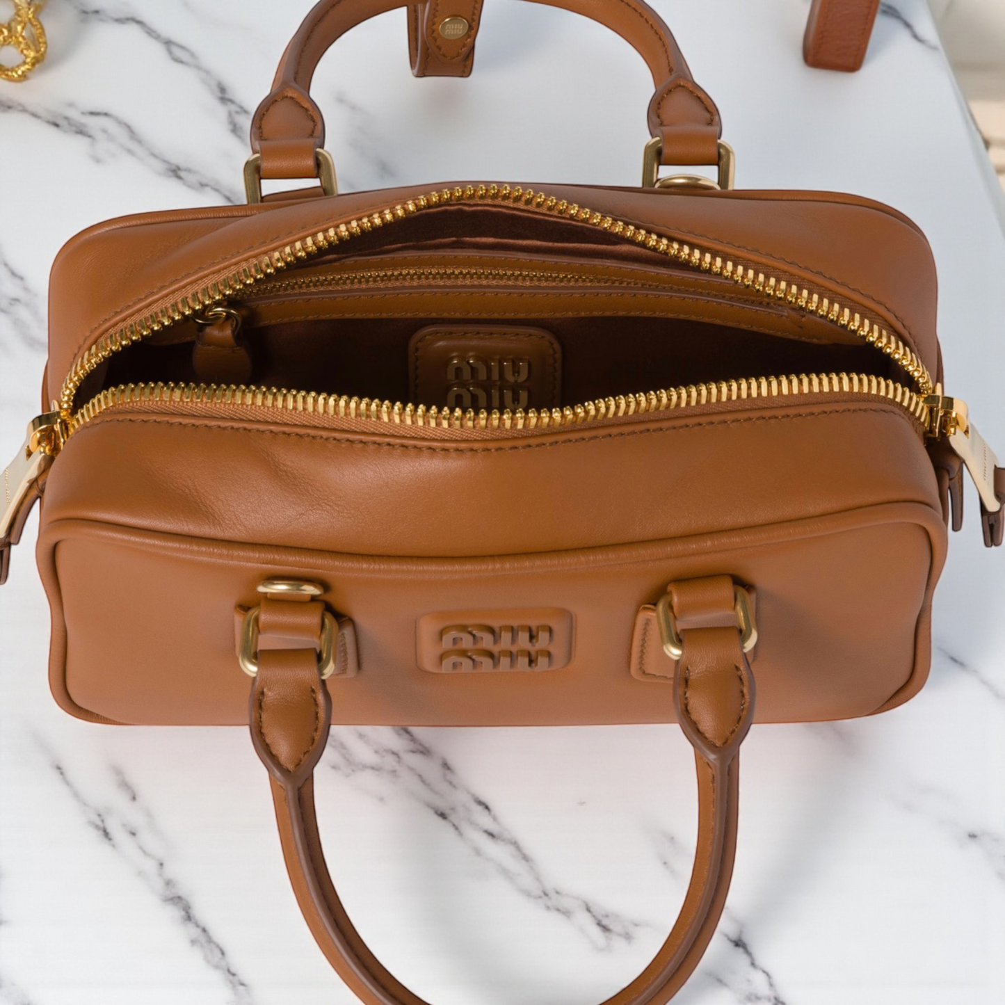 Miu Miu Borsa Arcadie Regular Cognac