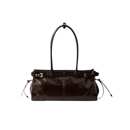 Prada Bonnie Medium Borsa in Pelle Testa di Moro